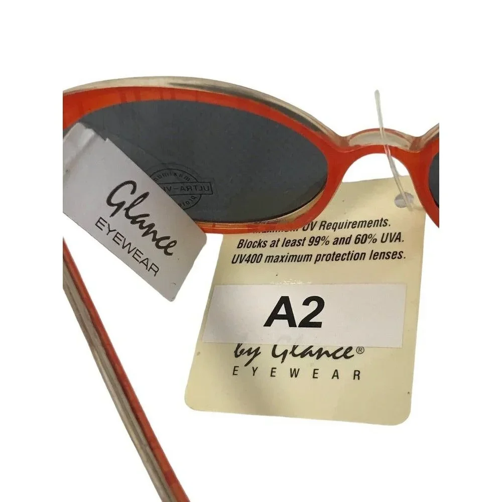 Red Orange Stripe Children's Youth New Glance Sunglasses Oval UV400 Protection 1